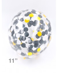 Confetti Balloon - Black/White/Gold